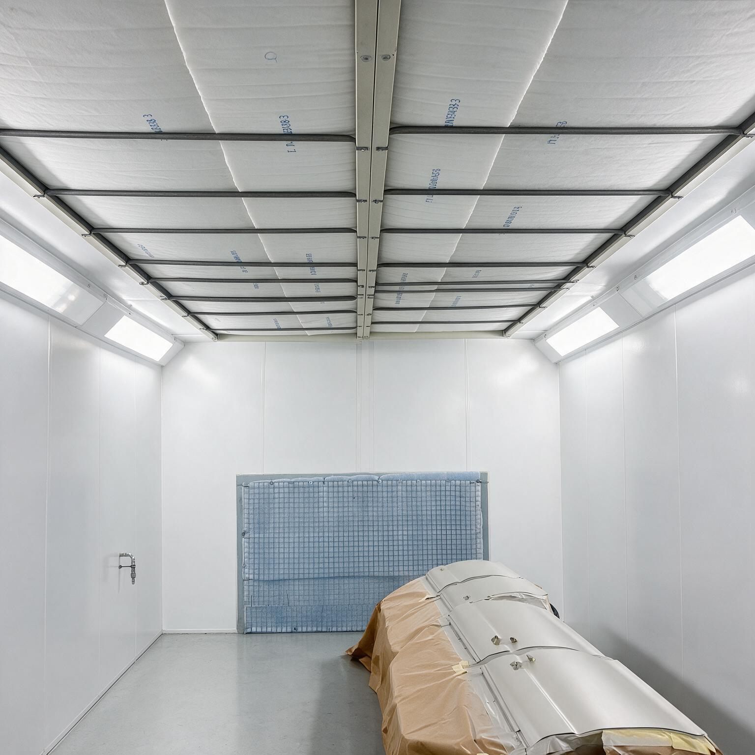 The low-bake spray booth at the Full Throttle Finishes workshop in Endon
